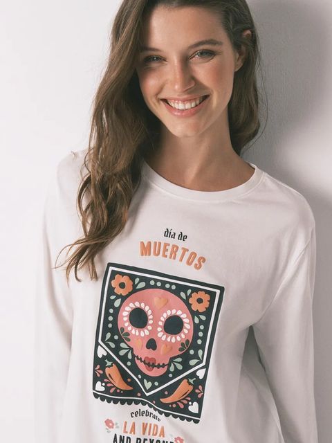 women'secret piżama bawełniana damska kolor biały bawełniana 3132147