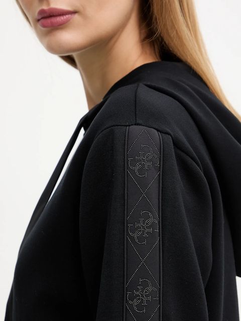 Guess bluza damska kolor czarny z kapturem z aplikacją W5YQ05 KBYE2 - zdjęcie produktu nr 2