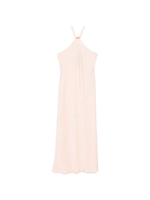 Max Mara Eghiotto halterneck gold-tone hardware maxi dress - Pink - zdjęcie produktu nr 1