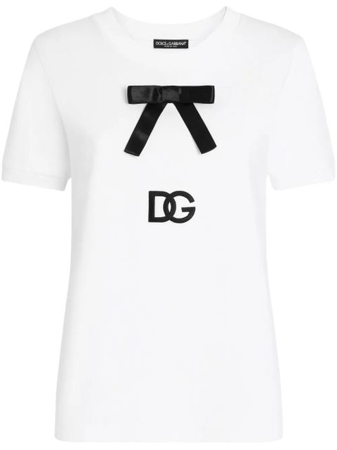 Dolce & Gabbana bow-detail T-shirt - White - zdjęcie produktu nr 1