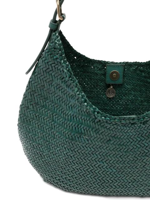 DRAGON DIFFUSION Luna Mezza woven top-handle tote bag - Green