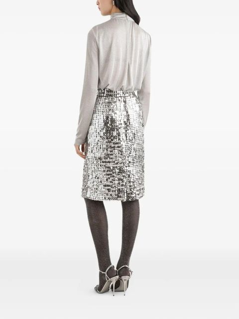 Dolce & Gabbana lamé jersey top - Grey