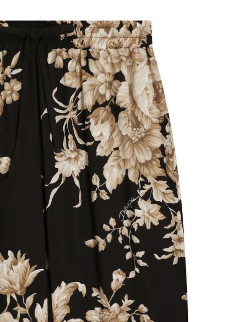Dolce & Gabbana floral-print trousers - Black
