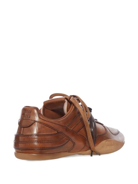 Miu Miu leather sneakers - Brown - zdjęcie produktu nr 2
