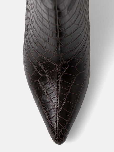 Steve Madden kozaki skórzane Lavan damskie kolor brązowy na szpilce 11003290