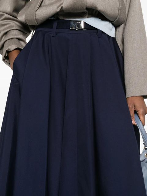 Prada A-line belted midi skirt - Blue