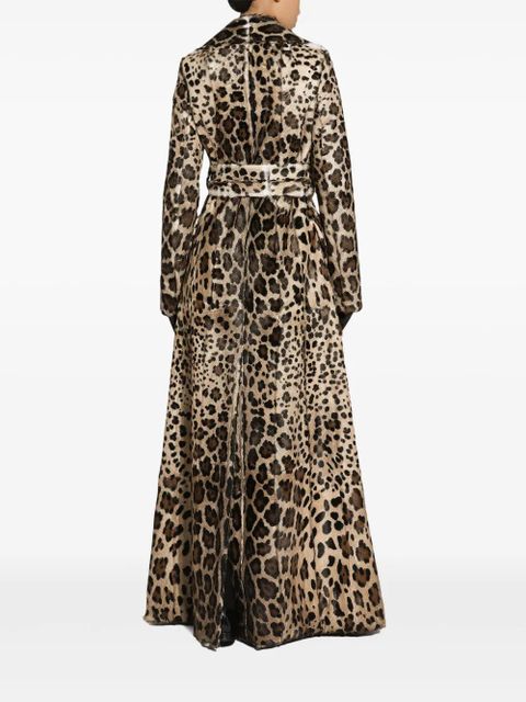 Dolce & Gabbana leopard-print trench coat - Neutrals