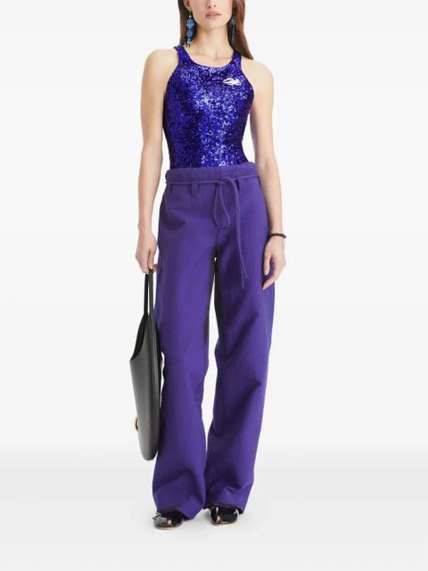 Tory Burch high-waisted belted trousers - Purple - zdjęcie produktu nr 2