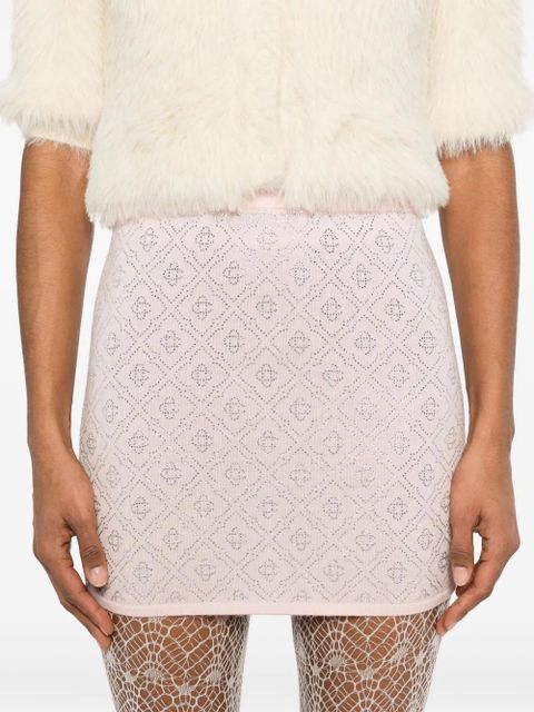 Casablanca crystal-monogram mini skirt - Pink