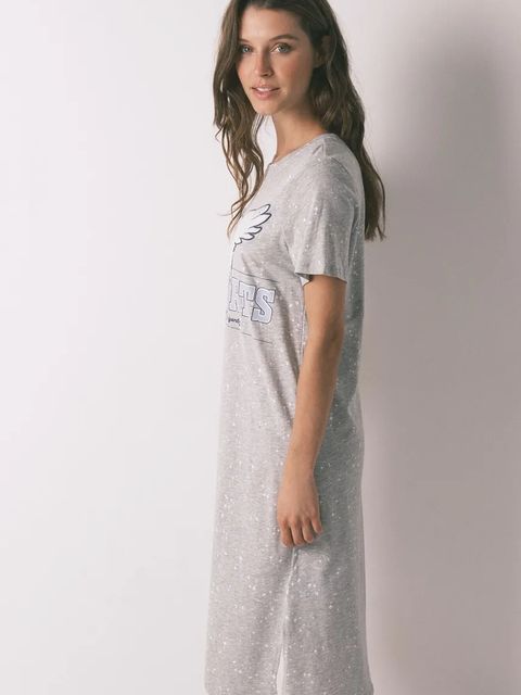 women'secret piżama damska kolor szary bawełniana 4442110