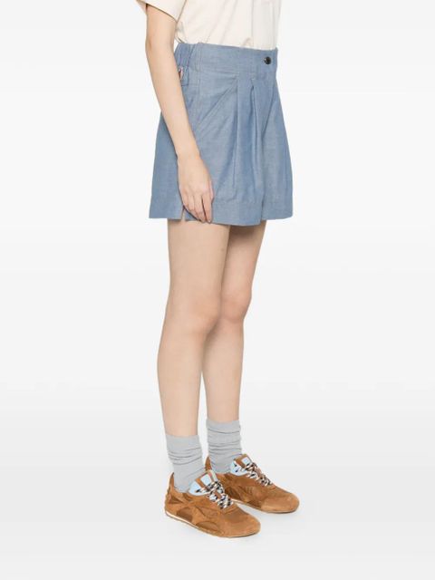 Moncler Grenoble pleated button shorts - Blue - zdjęcie produktu nr 2