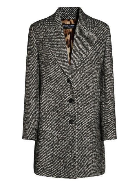 Dolce & Gabbana herringbone tweed coat - Black - zdjęcie produktu nr 1