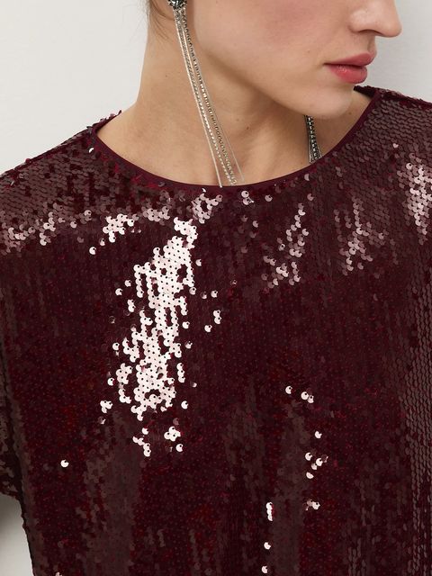 Medicine t-shirt damski kolor bordowy