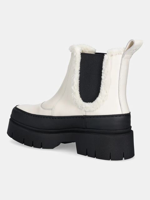 HUGO botki Kris damskie kolor beżowy na platformie ocieplone 50548203