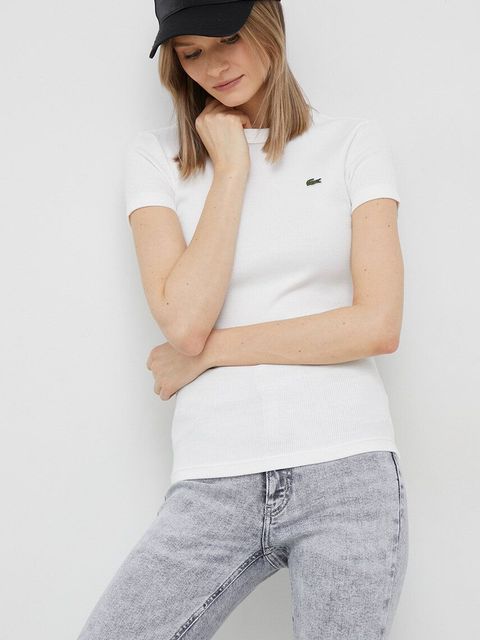 Lacoste t-shirt bawełniany damski kolor biały TF5538 - zdjęcie produktu nr 1