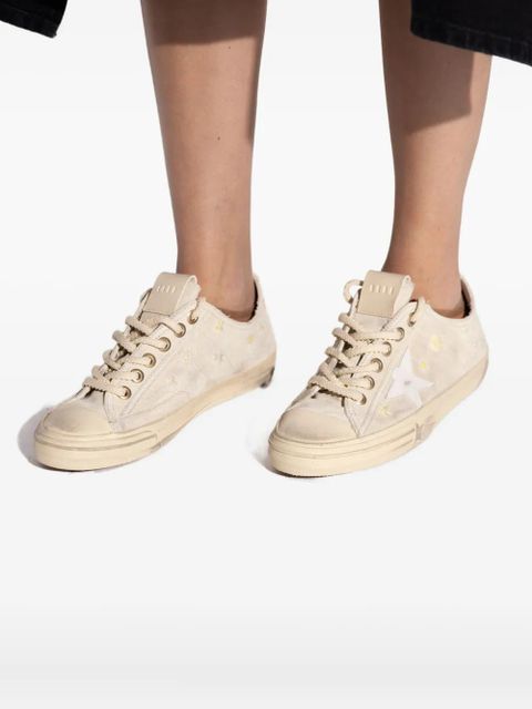 Golden Goose floral-embroidered sneakers - Neutrals