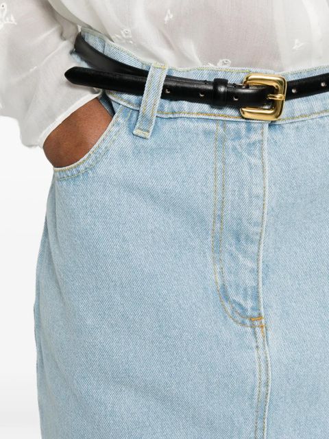 Magda Butrym lace-trim denim skirt - Blue