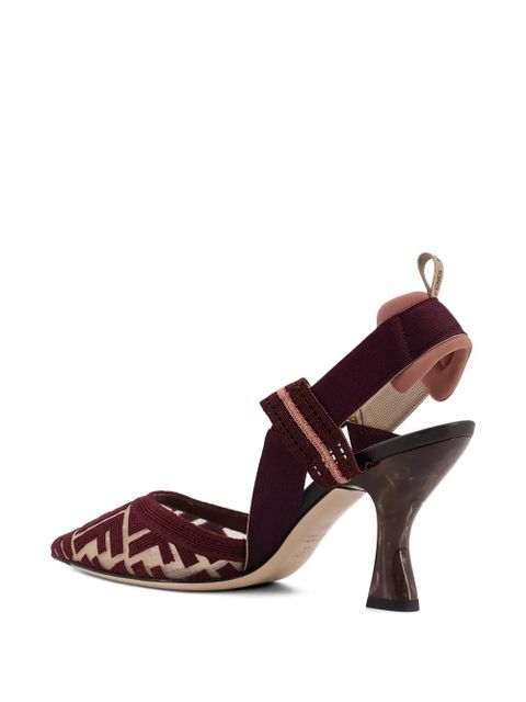 FENDI Colibri monogram-pattern pumps - Red
