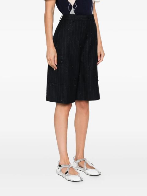 SANDRO pinstriped tailored shorts - Blue - zdjęcie produktu nr 2