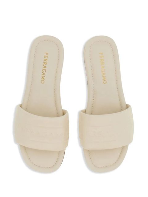 Ferragamo logo slides - Neutrals