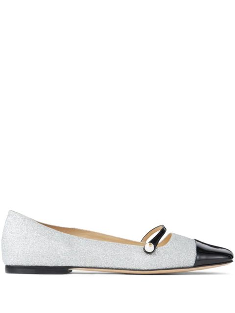 Jimmy Choo Elisa leather ballerina shoes - Silver - zdjęcie produktu nr 1