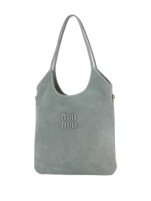 Miu Miu Ivy suede tote bag - Grey - zdjęcie produktu nr 2