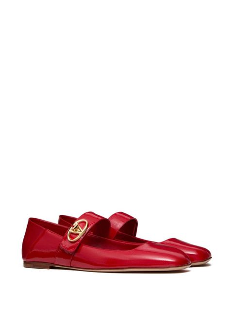 Valentino Garavani VLogo Locker Mary-Jane ballerina shoes - Red