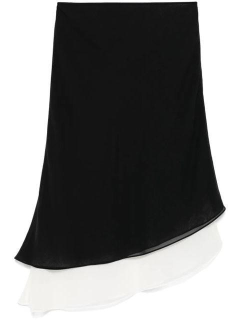 ROTATE BIRGER CHRISTENSEN two-layer chiffon midi skirt - Black - zdjęcie produktu nr 1