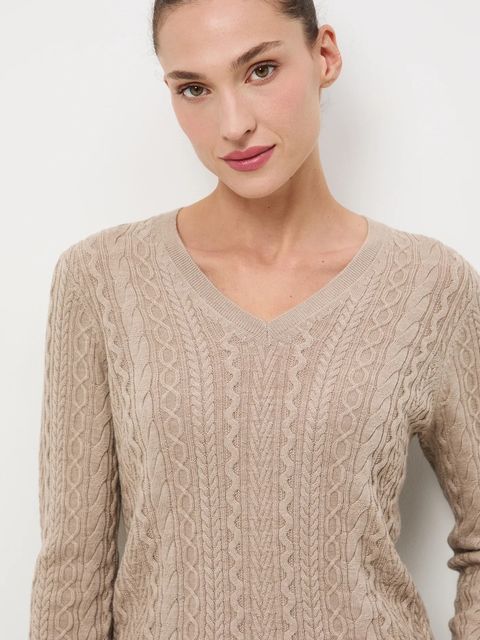 Medicine sweter z wełny merino kolor beżowy