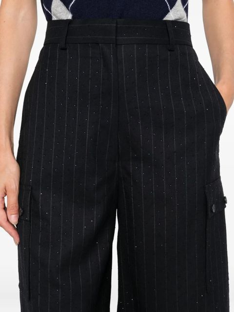 SANDRO pinstriped tailored shorts - Blue
