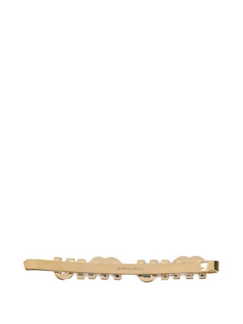 Miu Miu logo-plaque hair clip - Gold - zdjęcie produktu nr 2