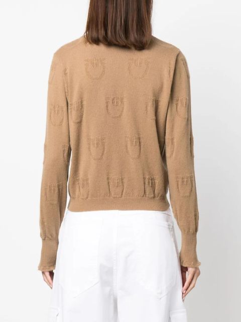 PINKO logo-debossed cashmere top - Brown