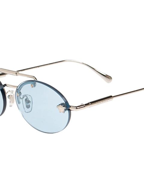 Versace Eyewear rimless double-bridge sunglasses - Blue - zdjęcie produktu nr 2