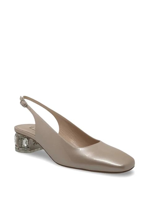 Casadei crystal-embellished slingback pumps - Neutrals - zdjęcie produktu nr 2