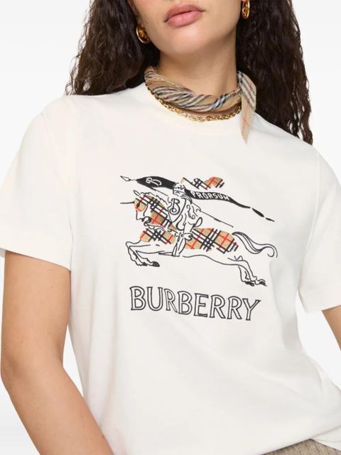 Burberry equestrian knight design cotton T-shirt - White