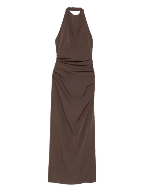 SIR. halterneck ruched dress - Brown - zdjęcie produktu nr 1