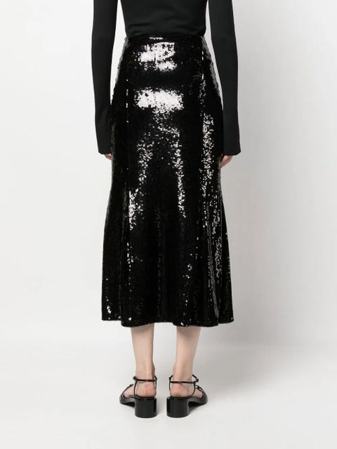 KHAITE Levine high-waisted sequin skirt - Black
