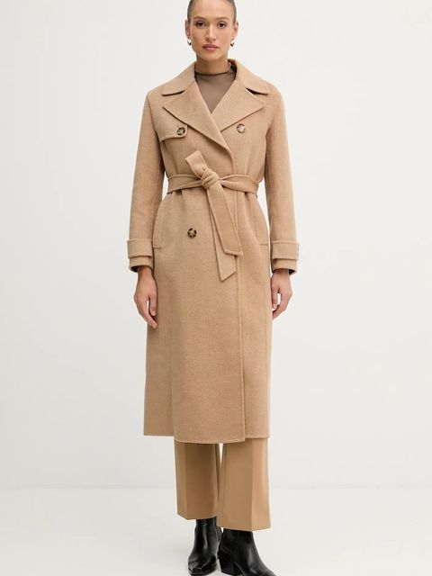 Pedro del Hierro płaszcz z dodatkiem wełny kolor beżowy 7522237 - zdjęcie produktu nr 1