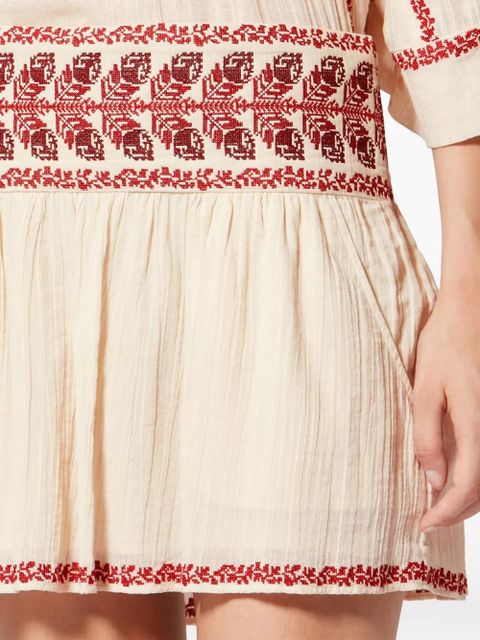 MARANT ÉTOILE Picadilia embroidered mini skirt - Neutrals