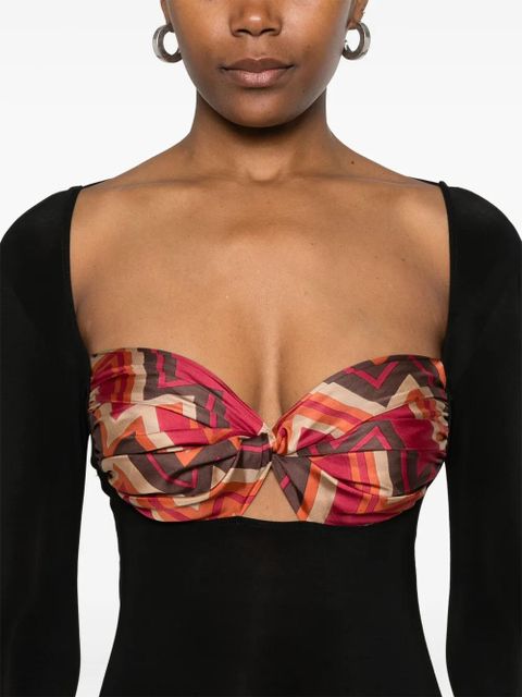 Marine Serre scarf-detailing maxi dress - Black