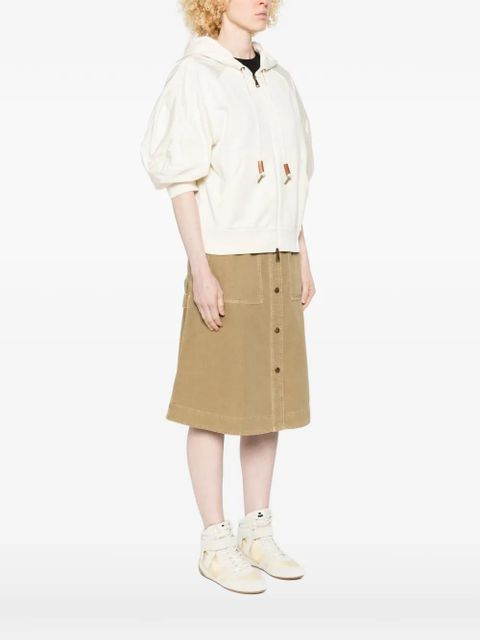 Moncler hooded puff-sleeve jacket - Neutrals