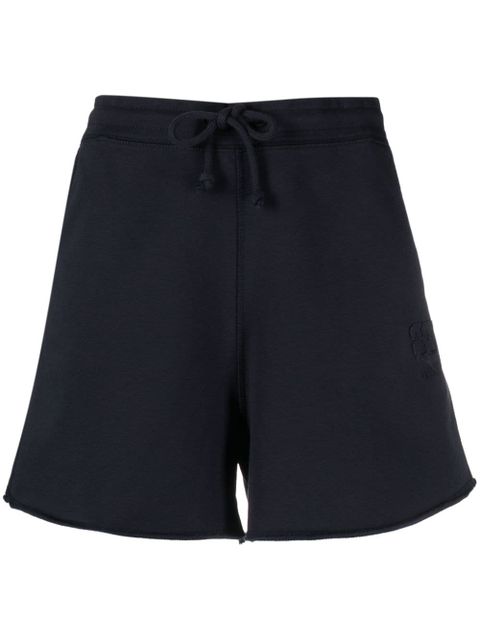 GANNI logo-embroidered track shorts - Blue