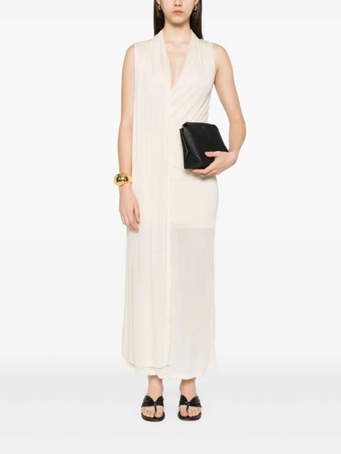 TOTEME overlapped scarf dress - Neutrals