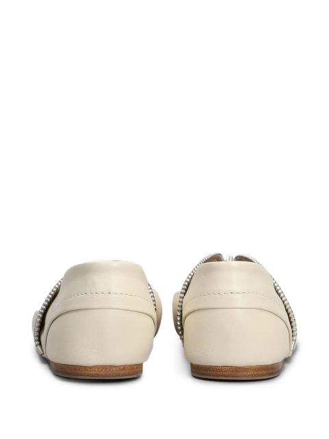 JW Anderson zip-detail leather ballerina shoes - Neutrals