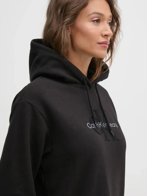 Calvin Klein Jeans sukienka bawełniana kolor czarny mini oversize J20J224685