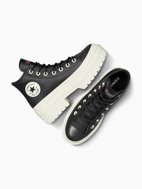 Converse trampki skórzane Chuck Taylor All Star Lugged Heel damskie kolor czarny A12328C