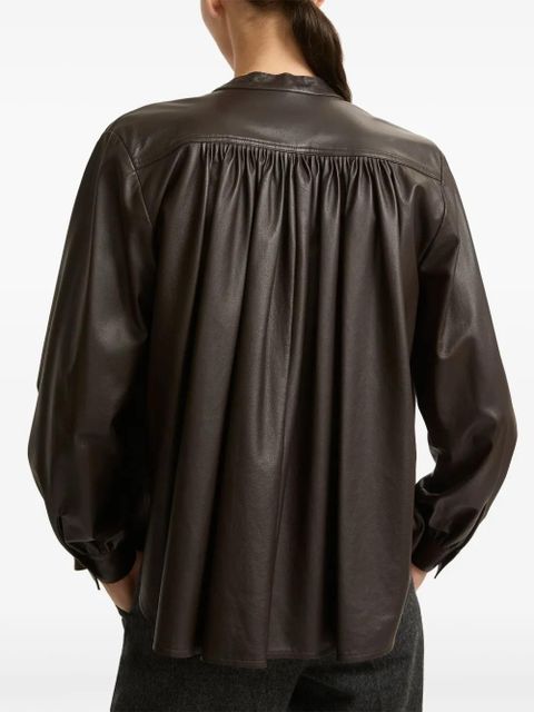 Yves Salomon pleated shirt - Brown