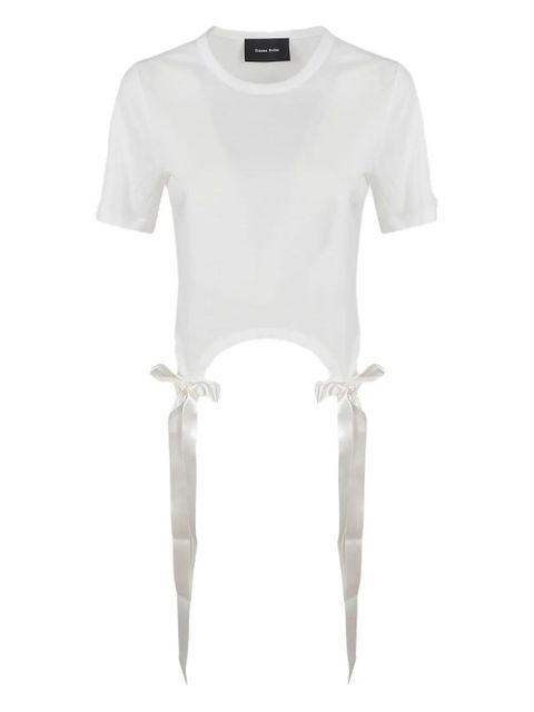 Simone Rocha bow-tails short-sleeve T-shirt - White - zdjęcie produktu nr 1