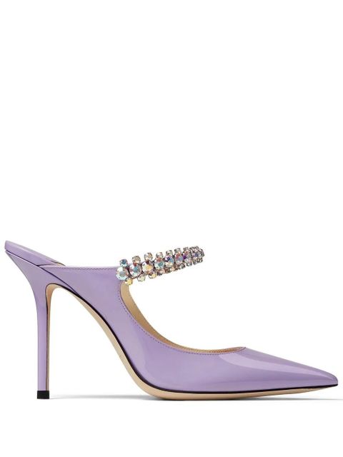 Jimmy Choo Bing 100mm crystal-embellished mules - Purple - zdjęcie produktu nr 1