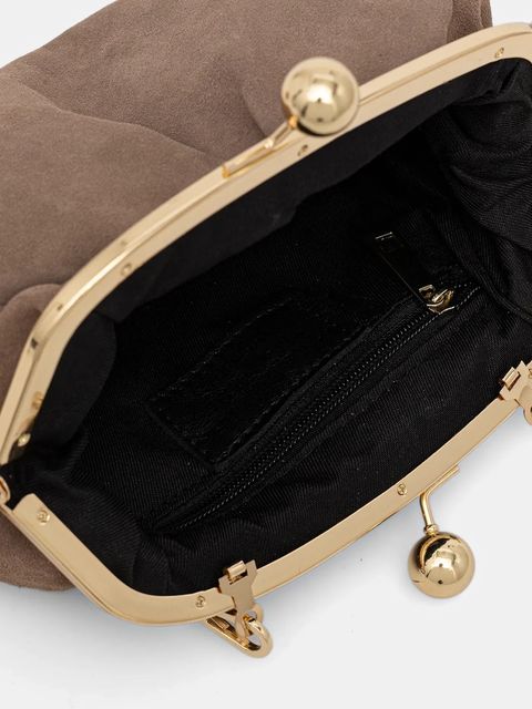 Answear.LAB kopertówka zamszowa kolor brązowy